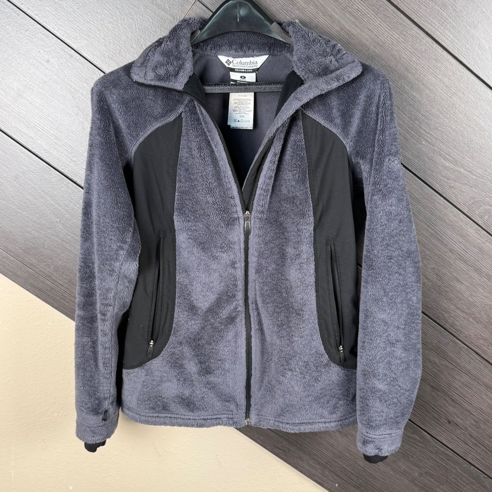 Columbia Women's Interchange Plush Fleece Softshell Jacket Gray Black Small